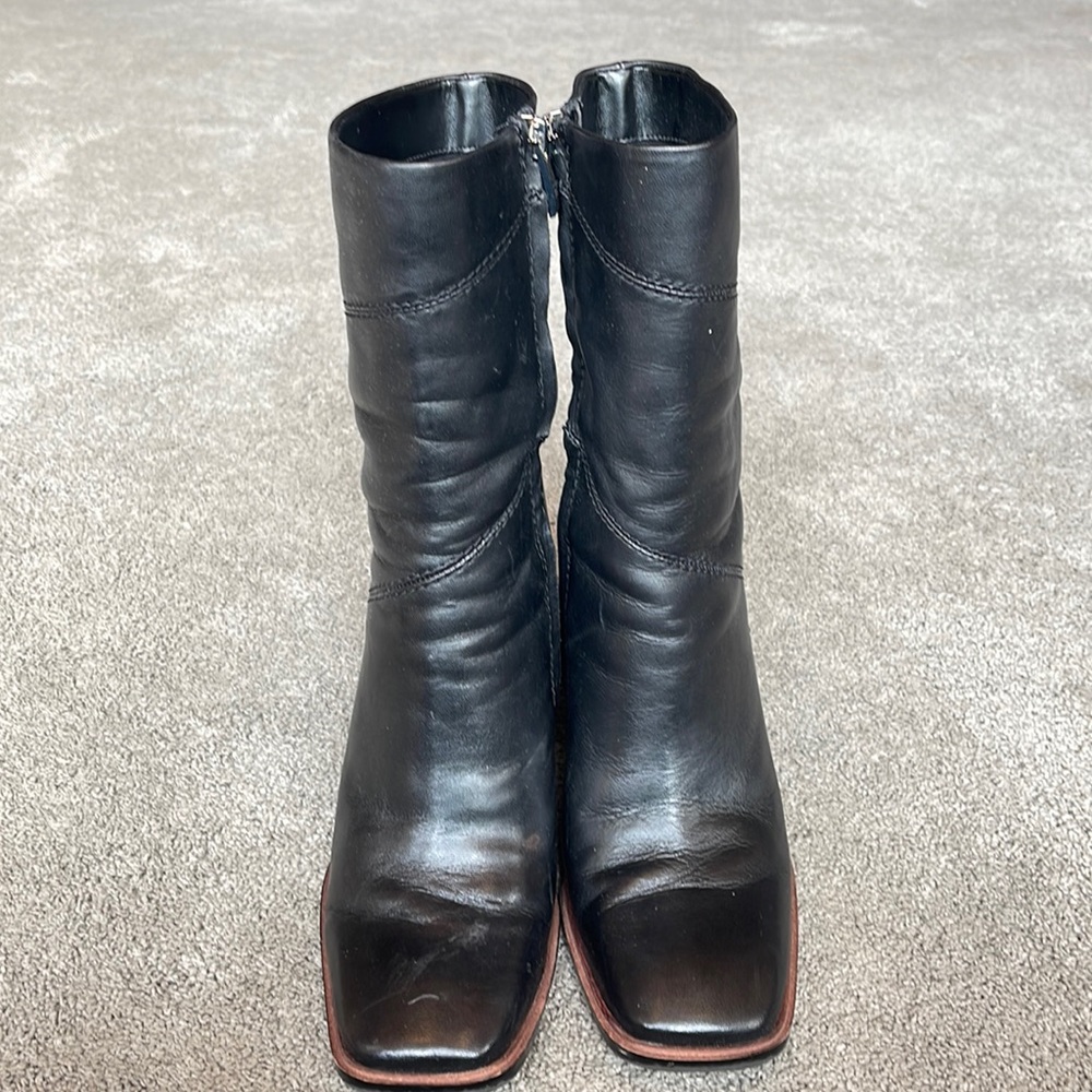 Franco Sarto black mid booties sz 8